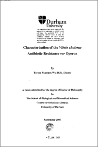 Dissertation vibrio cholerae